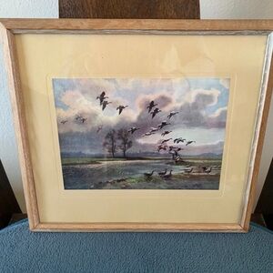 Vintage Peter Scott Framed Mallards Print